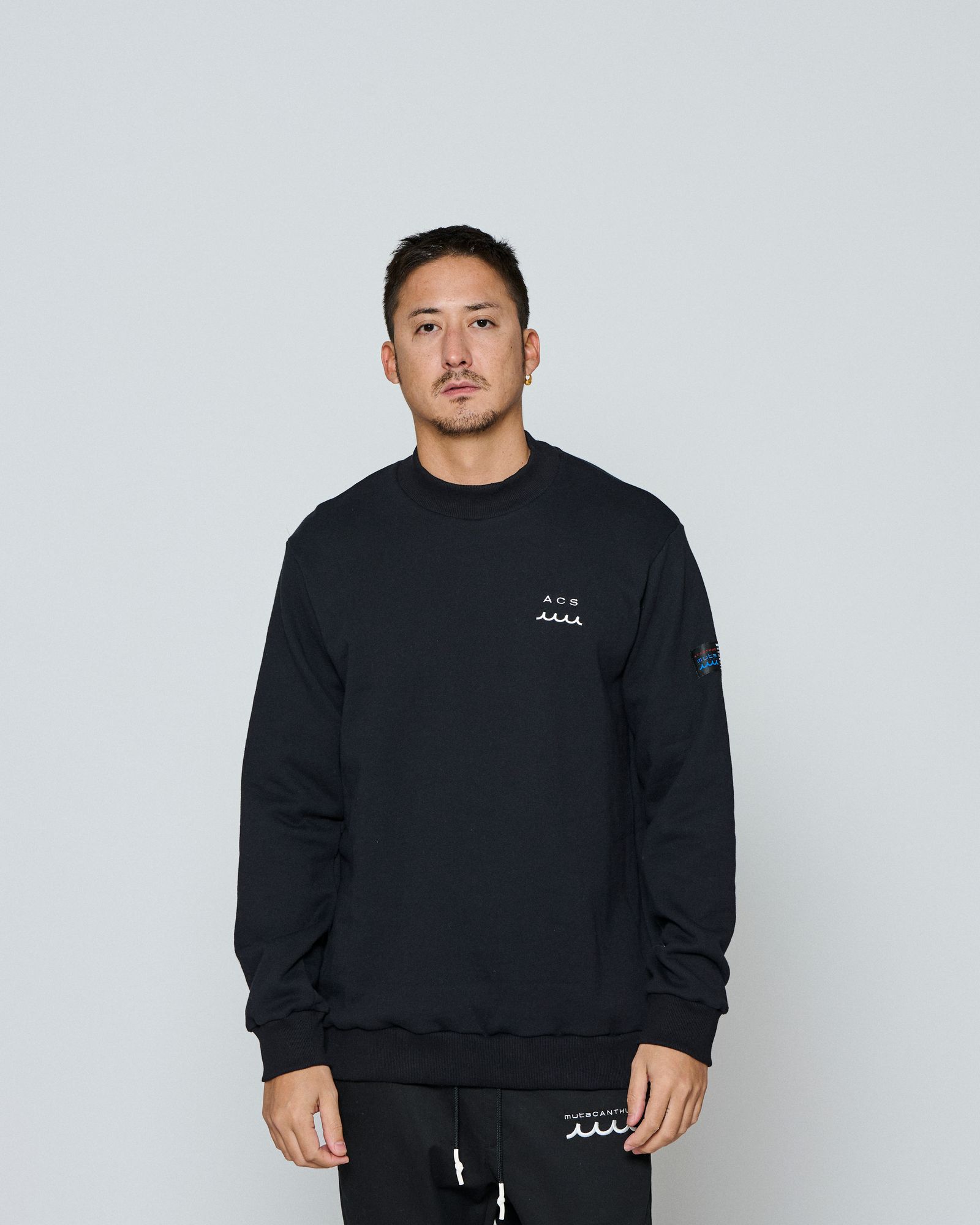 ☆先行予約☆ muta MARINE × ACANTHUS / モックネックスウェット / Mockneck Sweatshirts / BLACK 【MA2655】