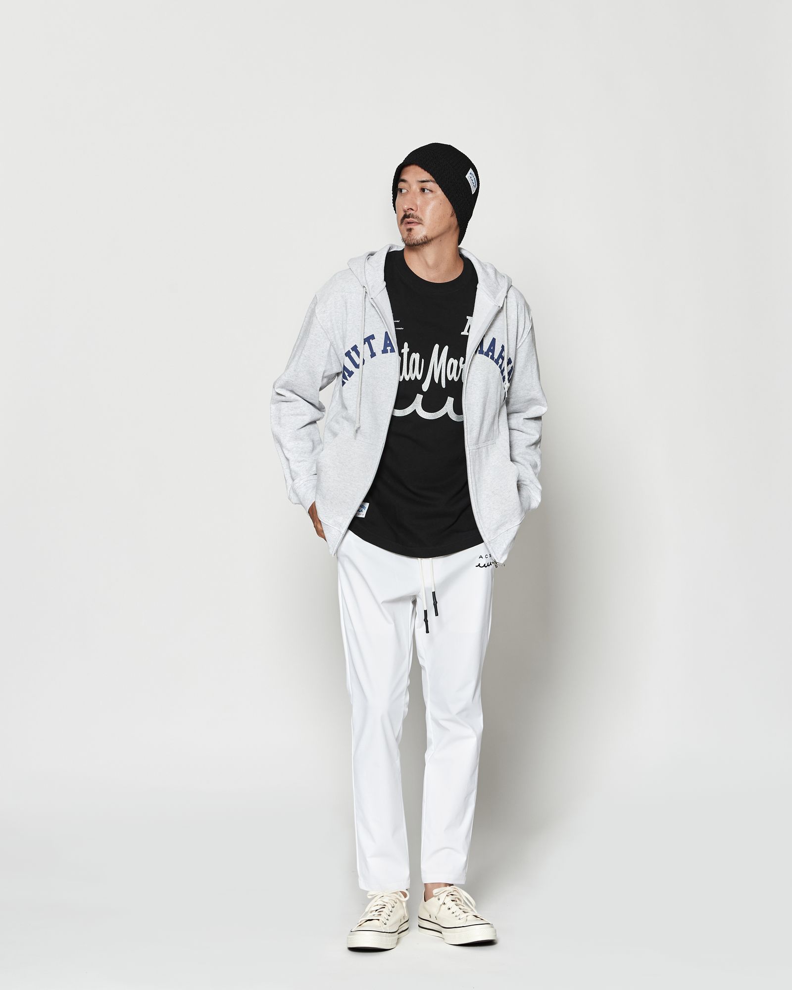 ☆先行予約☆muta MARINE × ACANTHUS  / アーチロゴ スウェットジップフーディー / パーカー / Arc Logo Zip Up Hooded Sweatshirt / ASH GREY【MA2610】