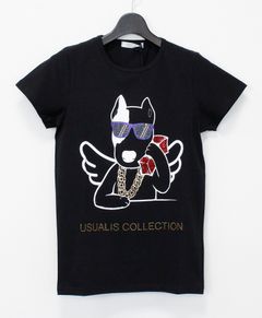 ラインストーン S/S Tシャツ / ブラック [UC31-9795]