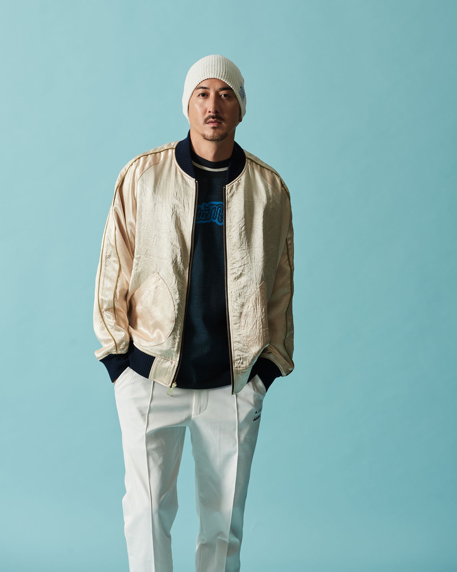 ☆先行予約☆muta MARINE × ACANTHUS  / リバーシブルスーベニアジャケット / Souvenir Jacket / BLUE 【MA2629】
