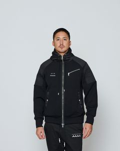 ☆先行予約☆ muta MARINE × ACANTHUS / ジップアップバイカーパーカー / Double-knit Biker parka / BLACK 【MA2652】