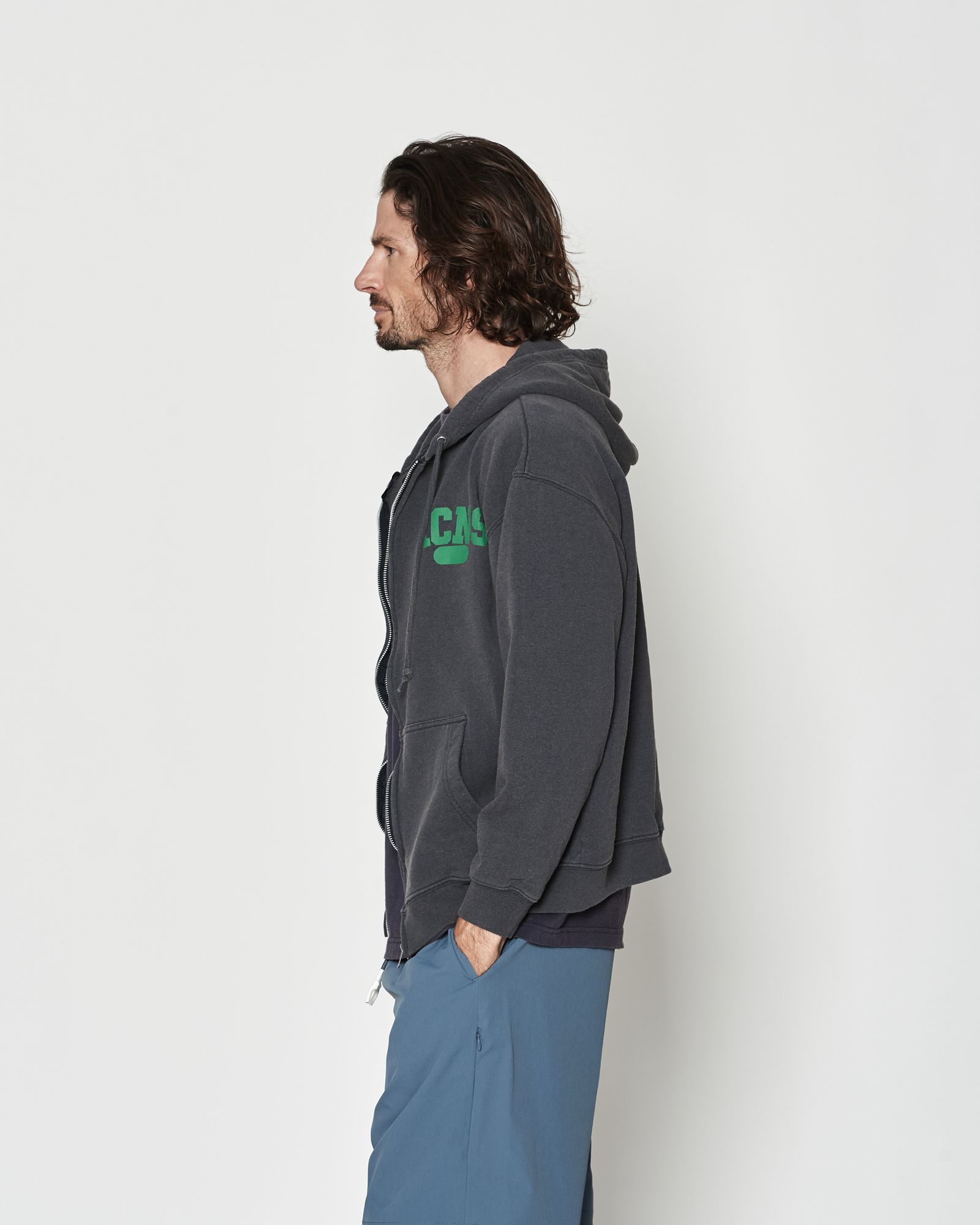 ☆先行予約☆ エイジングカレッジロゴ スウェットジップフーディー / パーカー / Aging College Logo Zip Up Hooded Sweatshirt / NAVY【HJ2601】