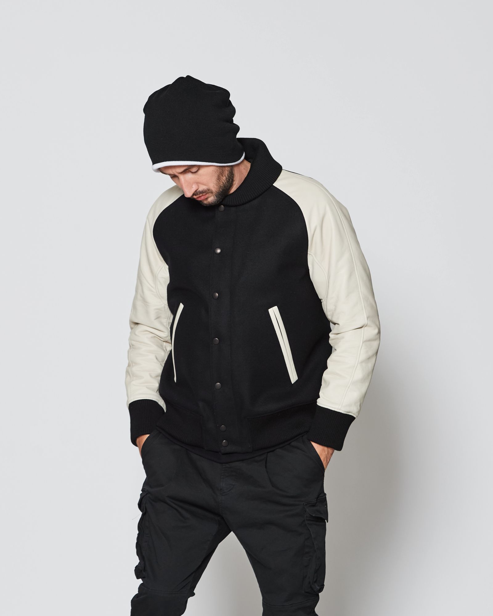 Studium Jacket / スタジアムジャケット / BLACK WHITE 【ST2301】