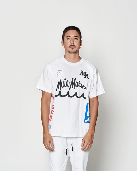 muta MARINE × ACANTHUS  / テストプリントTシャツ  /  Test Print Tee / WHITE【MA2612】