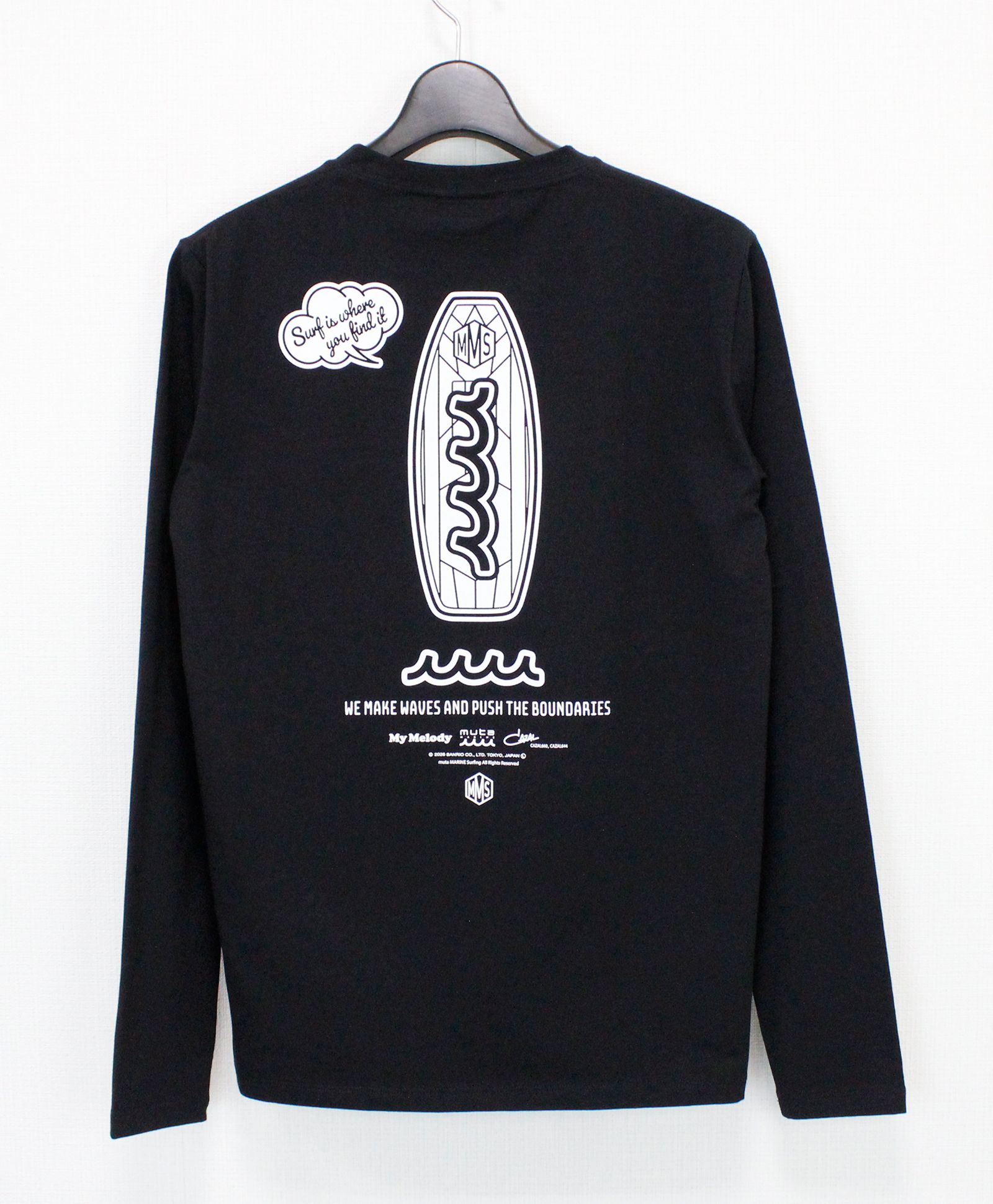 My Melody × muta MARINE SURFING ストレッチロングスリーブTシャツ / ブラック [MMMP-434771]