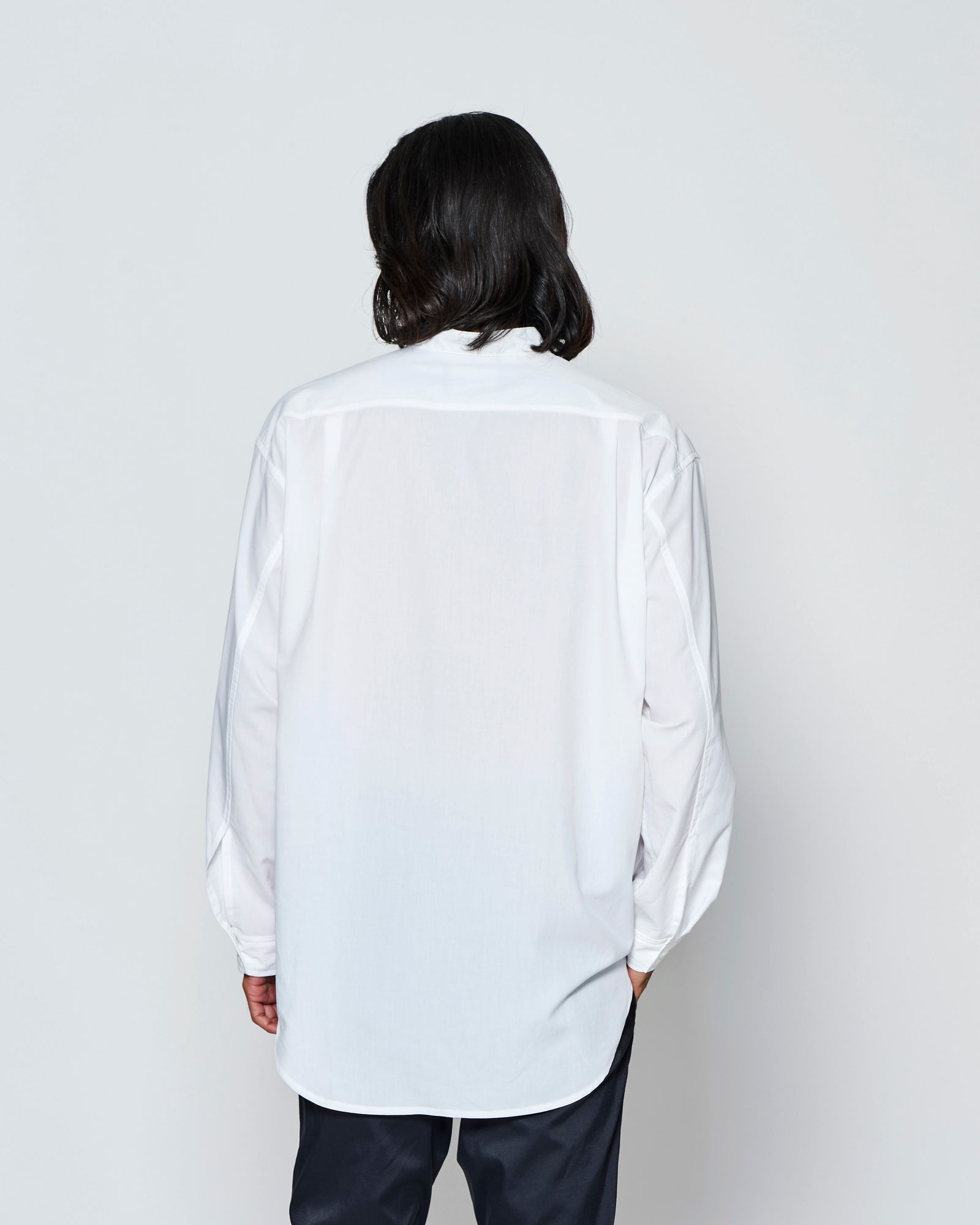 ☆先行予約☆muta MARINE × ACANTHUS  /バンドカラーシャツ /  Band Collar Shirt / WHITE【MA2723】