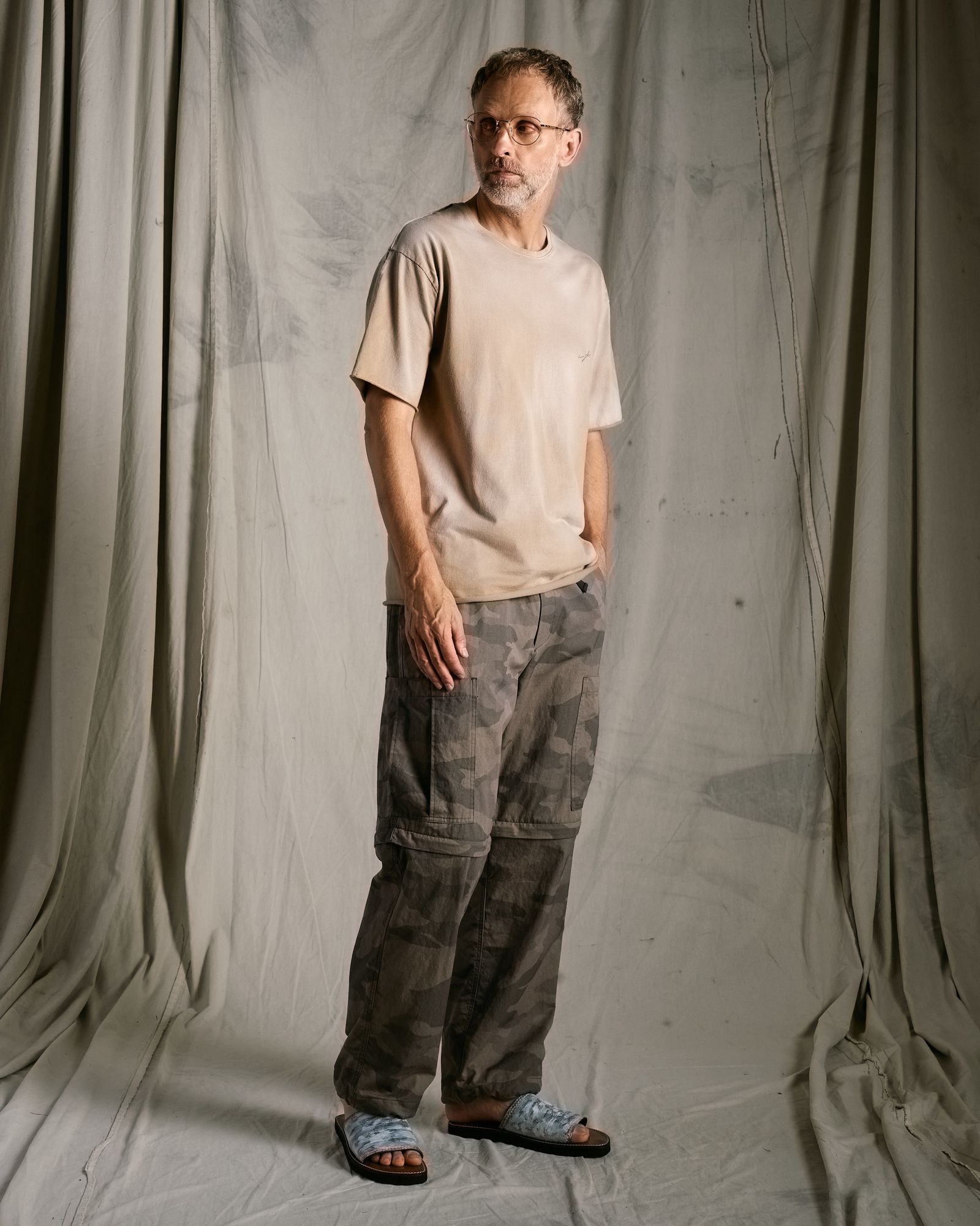 ☆先行予約☆ wjk  / フェードカットオフ半袖Tシャツ / fade cut-off S/S / fade beige 【7154 lj93k】