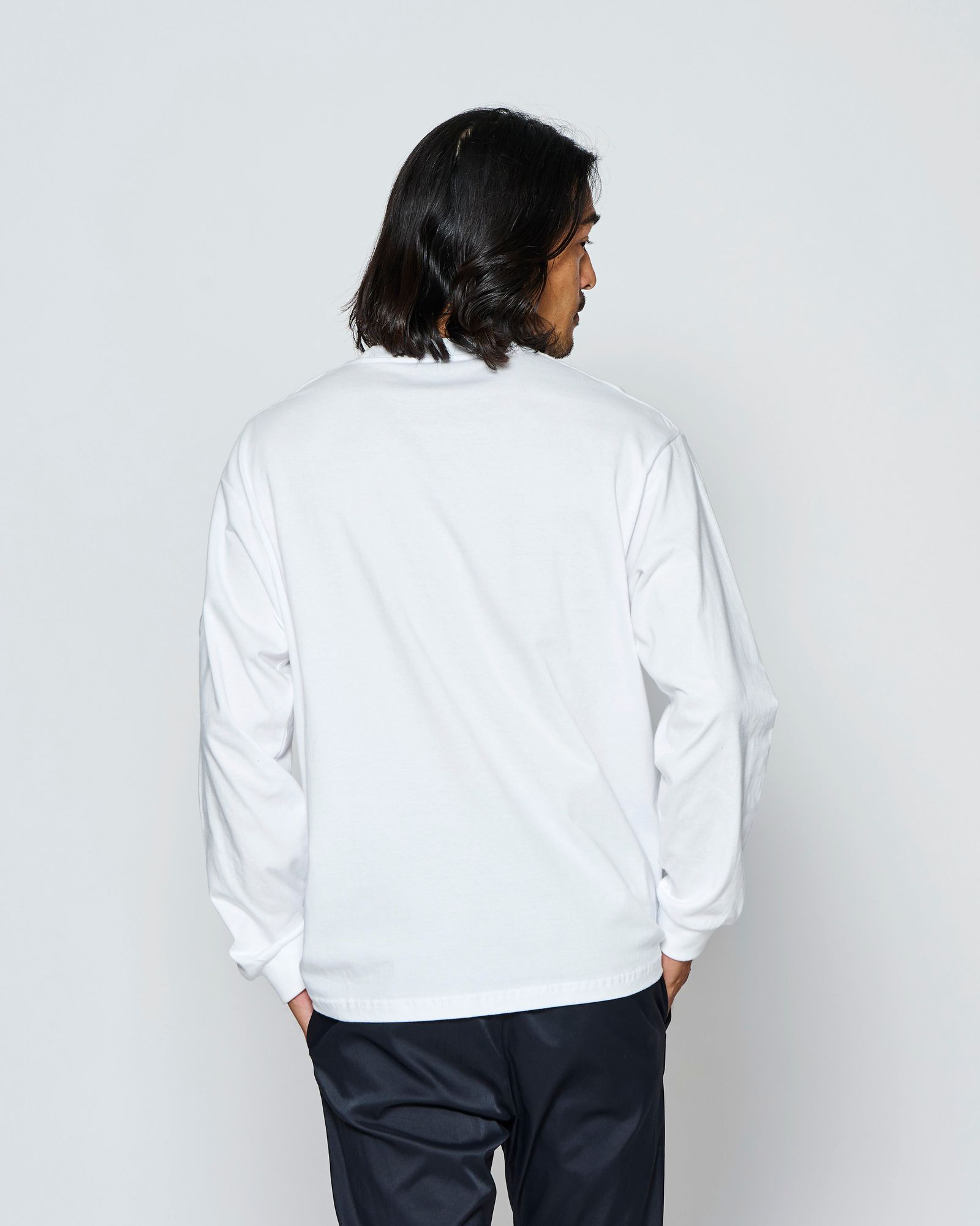 ☆先行予約☆muta MARINE × ACANTHUS  / WネームロゴロングスリーブTシャツ /  W-name logo L/S tee / WHITE【MA2727】