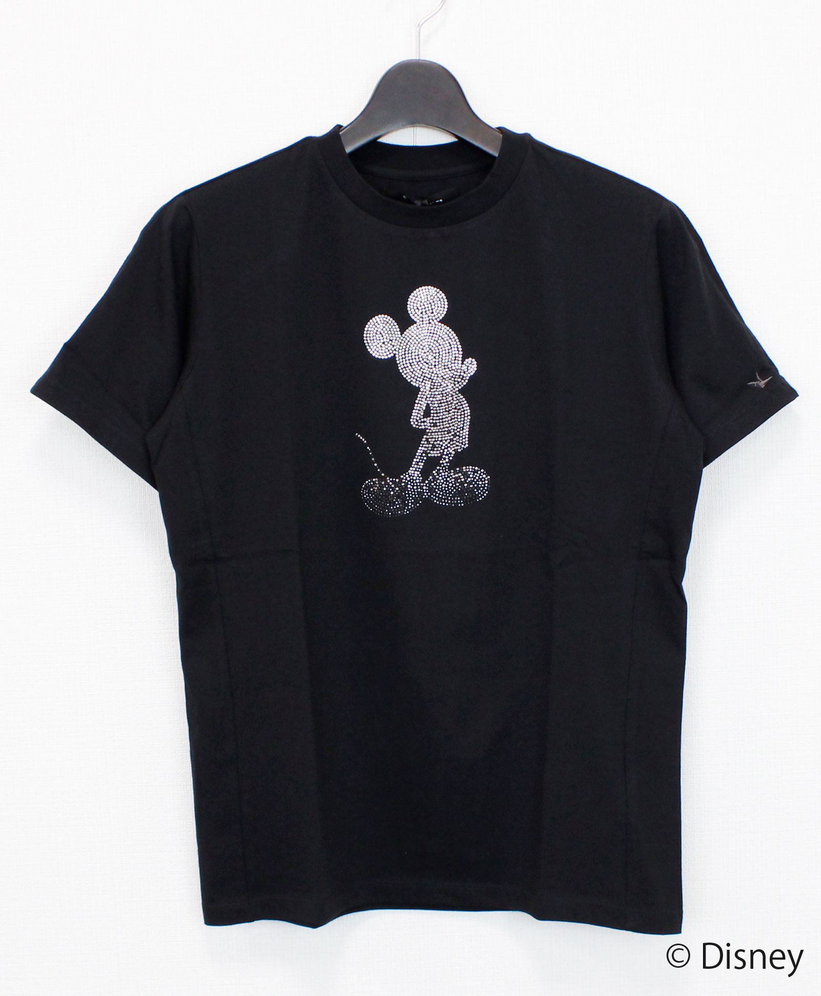 【ミッキーマウス】【ミッキーマウス】グラデーションラインストーン半袖Tシャツツ / ブラック【UST-25136】