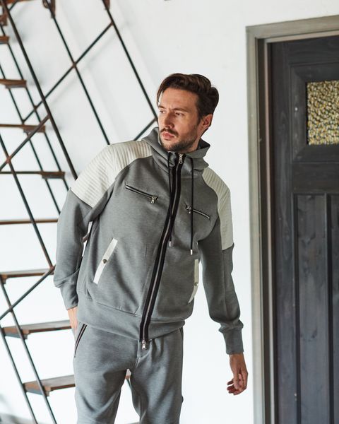 Double-knit Biker Hoodie / バイカーフーディ / GRAY 【DK2501】