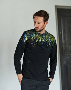 ACANTHUS / Splash paint L/S Tee / ロンT / BLACK 【CT2509】