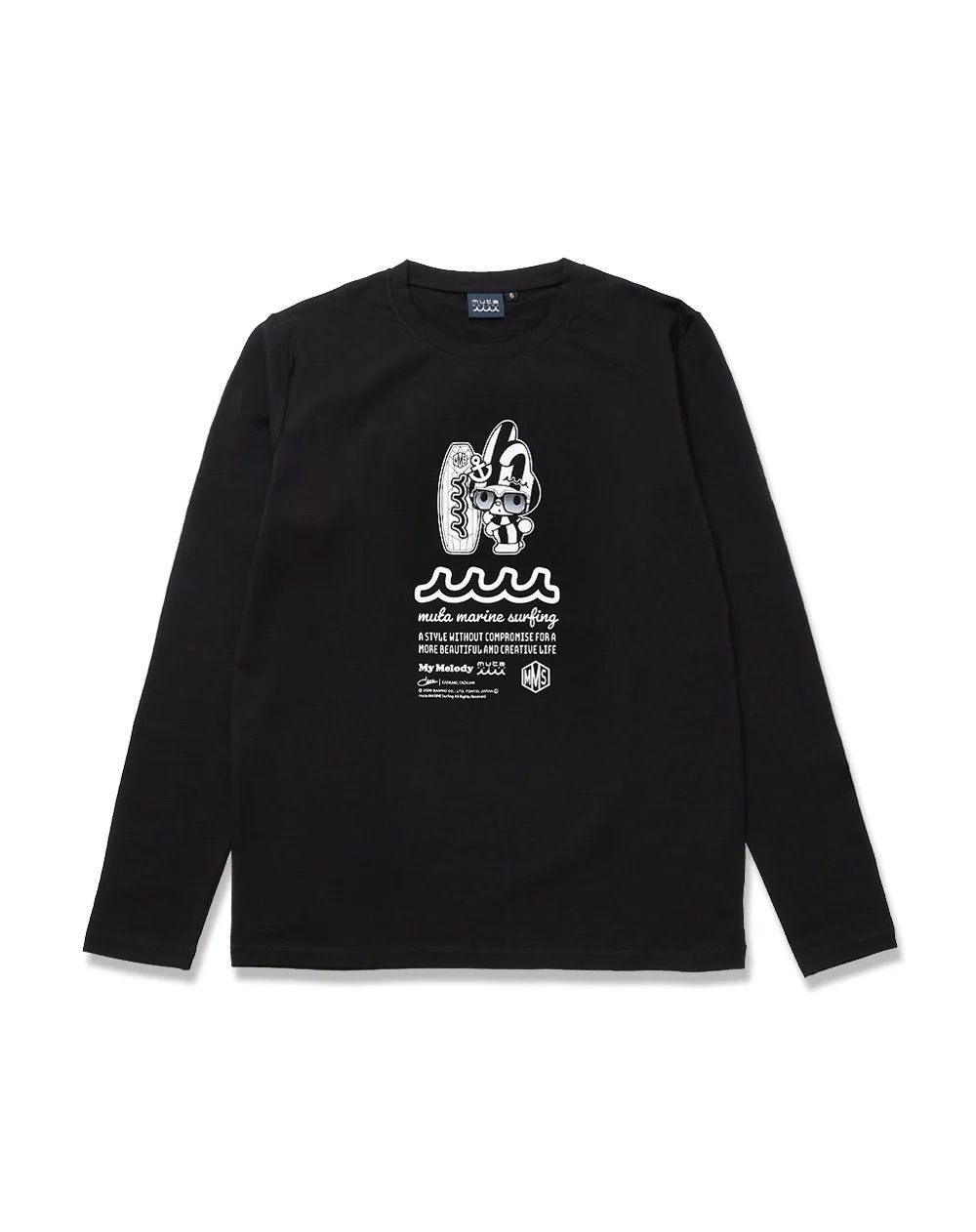 My Melody × muta MARINE SURFING ストレッチロングスリーブTシャツ / ブラック [MMMP-434771] ⭐︎3月5日より随時出荷⭐︎
