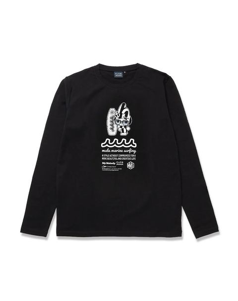 My Melody × muta MARINE SURFING ストレッチロングスリーブTシャツ / ブラック [MMMP-434771] ⭐︎3月5日より随時出荷⭐︎