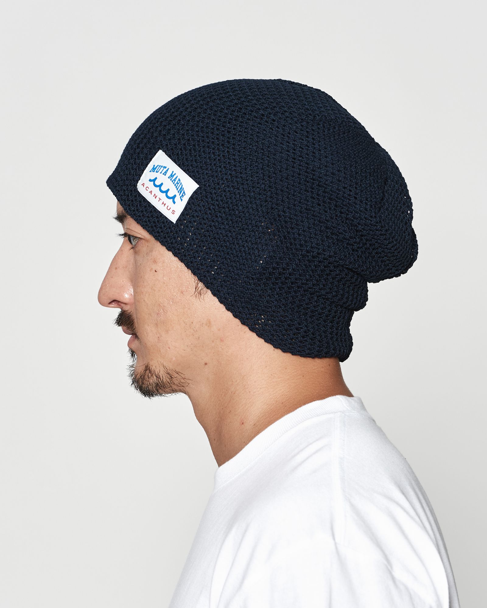 ☆先行予約☆muta MARINE × ACANTHUS  / メッシュバックプールニットキャップ / Mesh Back Pool Knit Cap / NAVY 【MA2623】
