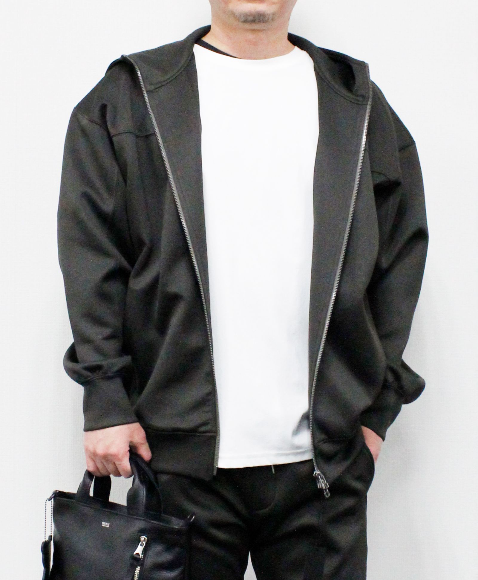 ダンボールニット ジップパーカー / チャコールグレー [86006]