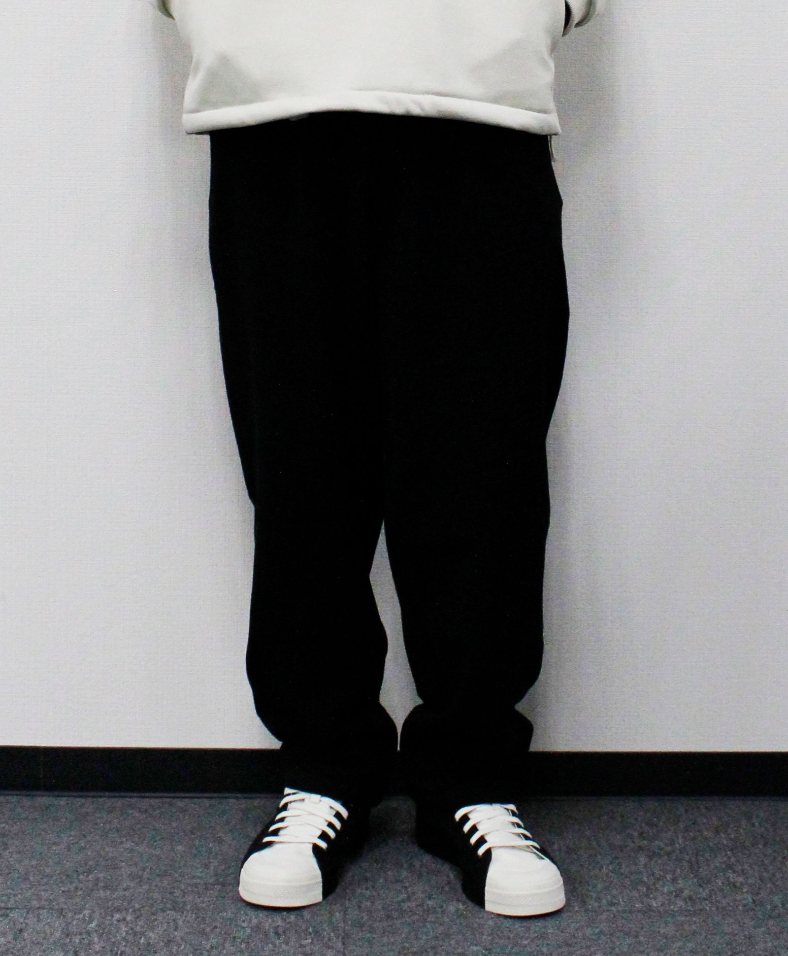 VISLYカシミヤタッチワンタックワイドパンツ / ブラック[65512]