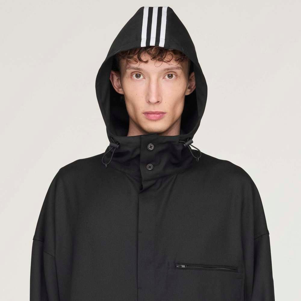リファインド ウール フーデッド トップ / Y-3 REFINED WOOL HOODED TOP 3-STRIPES / BLACK [JX7276-APPA25]