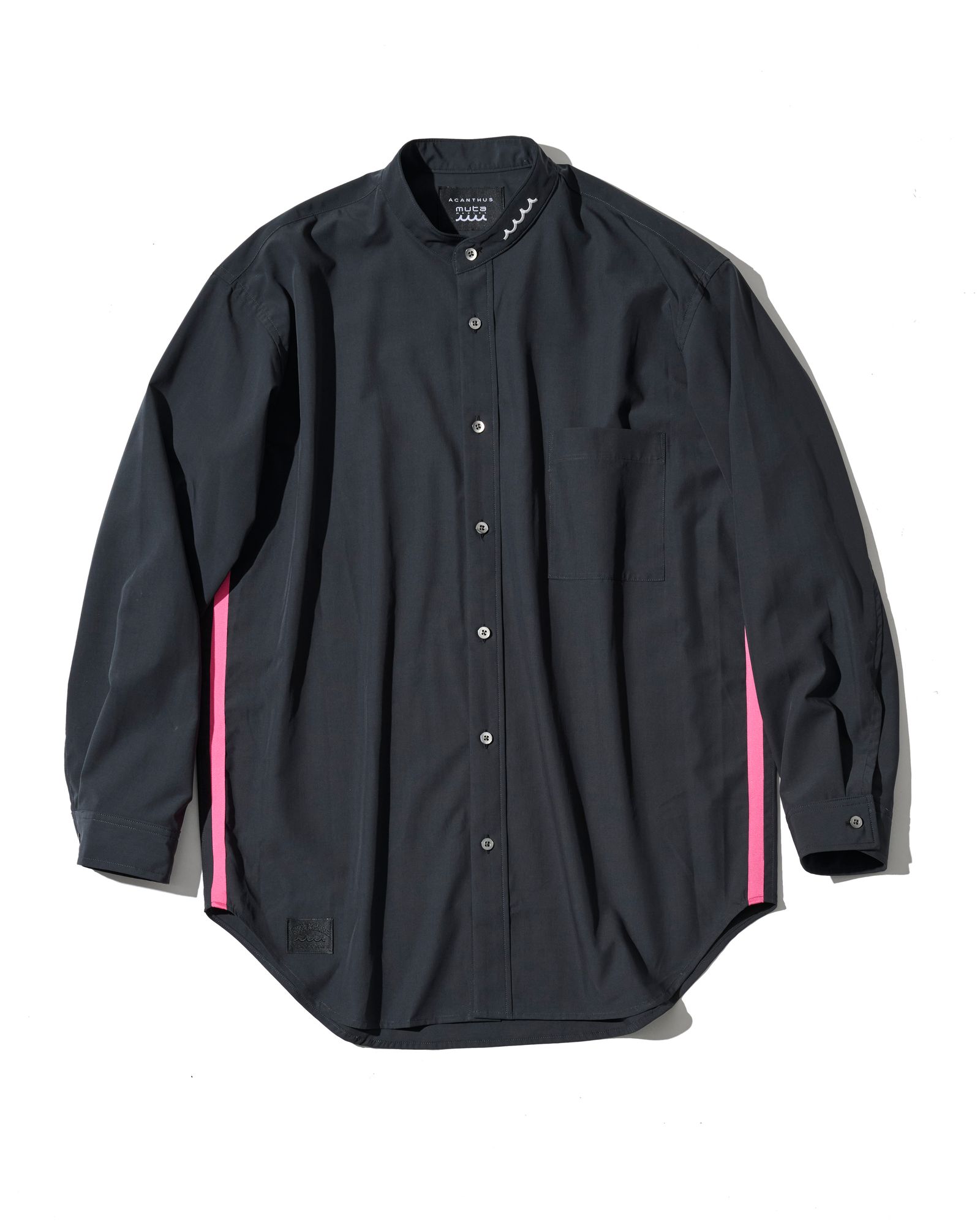 ☆先行予約☆muta MARINE × ACANTHUS  /バンドカラーシャツ /  Band Collar Shirt / BLACK【MA2723】