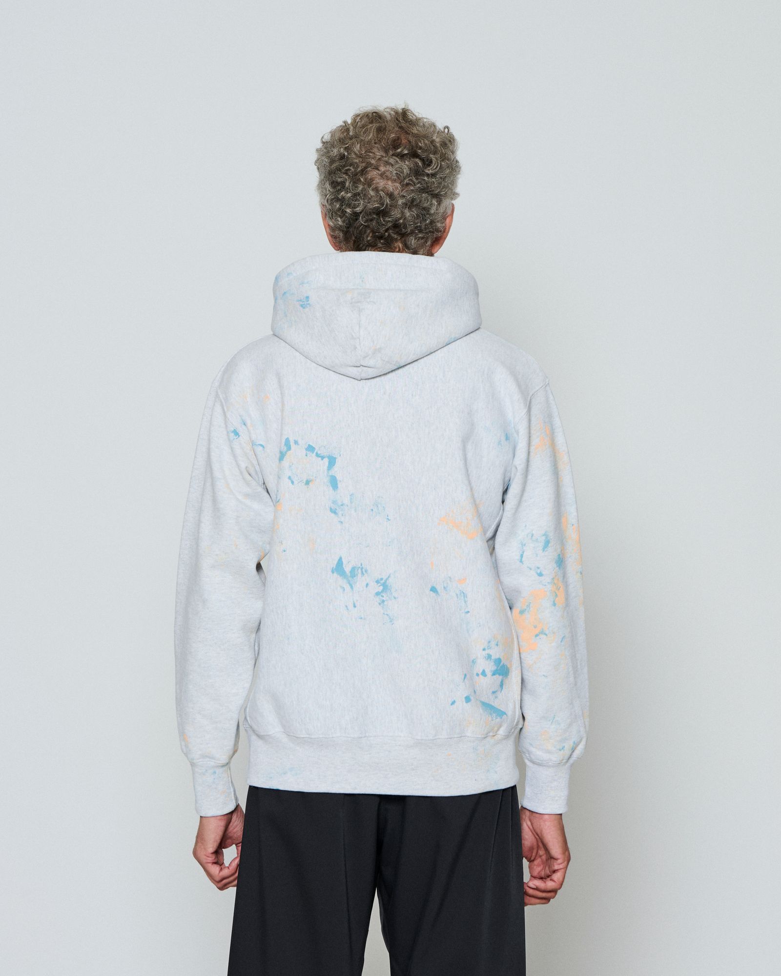 ☆先行予約☆  アブストラクトペイントフーディー / パーカー / Abstract Paint Hooded Sweatshirt / ASH GREY 【HJ2604】
