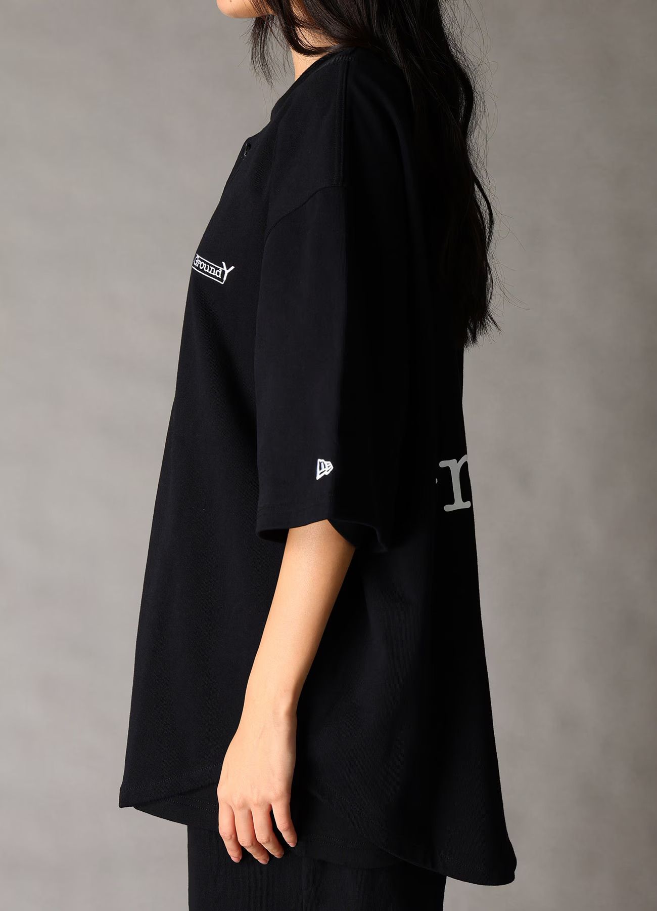 Ground Y×NEW ERA Ground Y BACK LOGO BASE BALL SHIRT / BLACK [GK-T91-090-2]