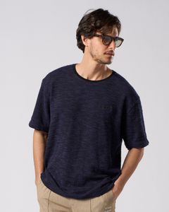 ☆先行予約☆ muta × wjk  / ニットジャガード リラックス Tシャツ / knit jacquard relax S/S / NAVY [702 mw02i]