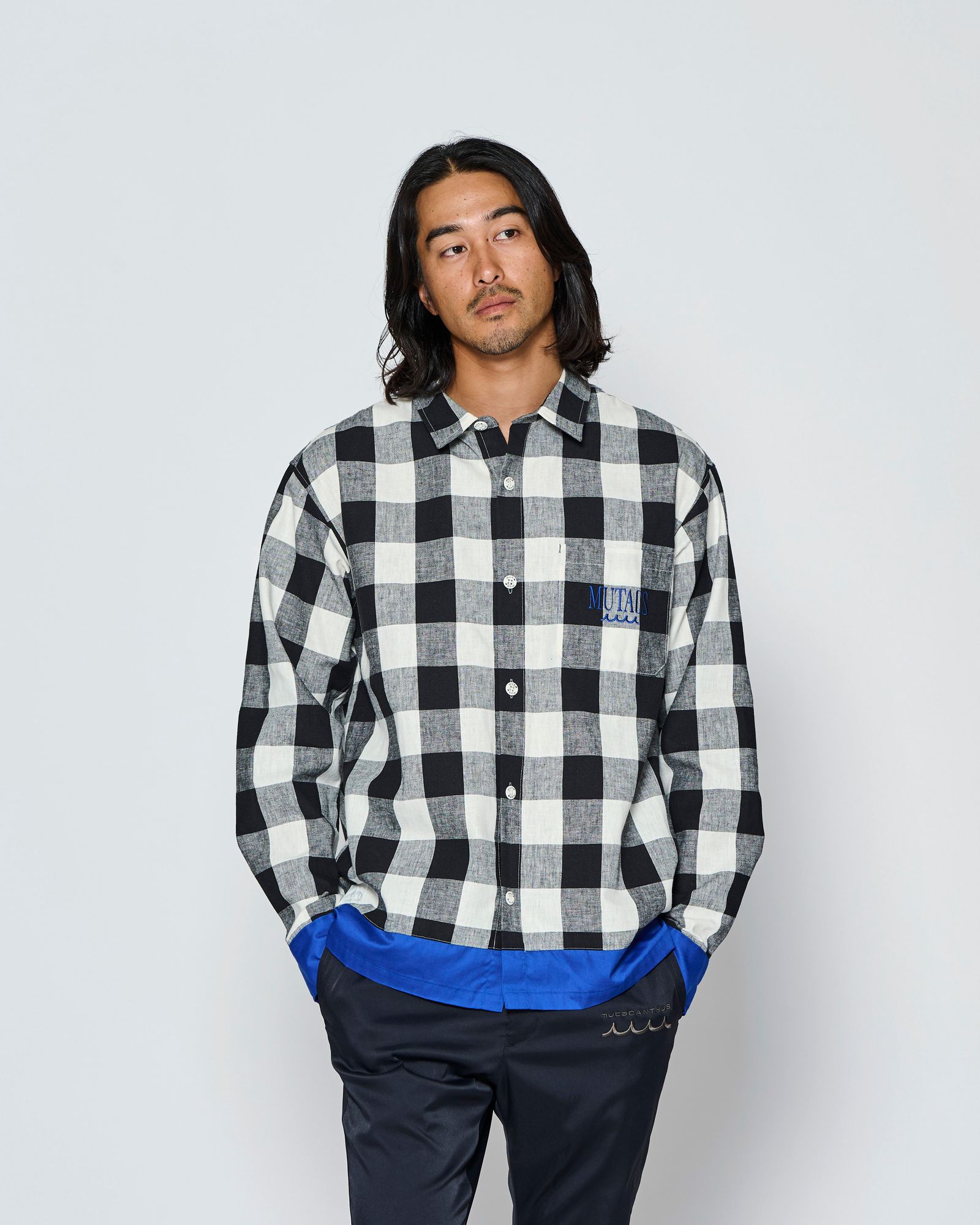 ☆先行予約☆muta MARINE × ACANTHUS  / 配色切替シャツ /  Color Switching Shirt / BLUE【MA2708】