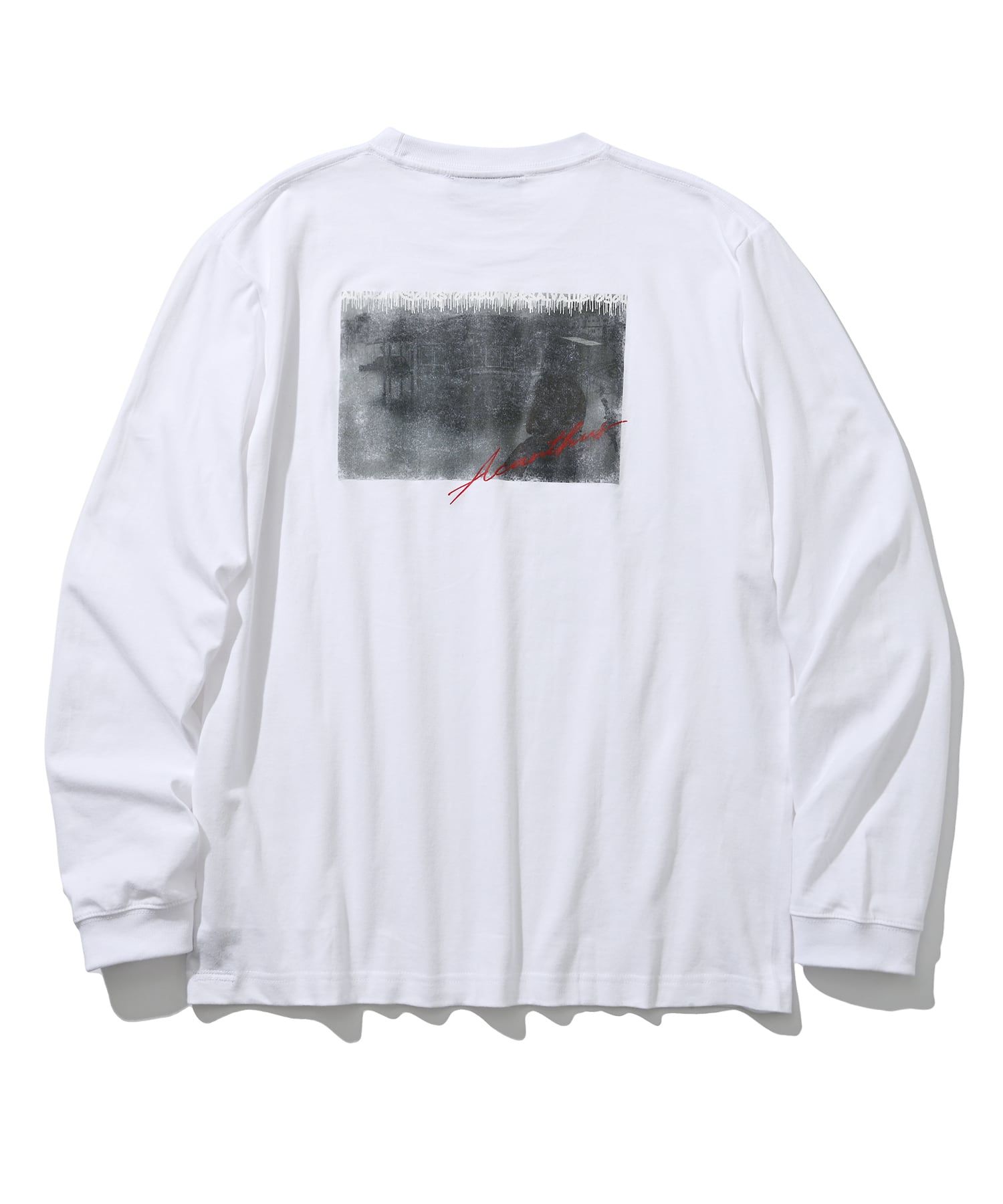 フォトペーパープリント L/S Tシャツ / Photo Paper Print L/S Tee (Horror) / WHITE