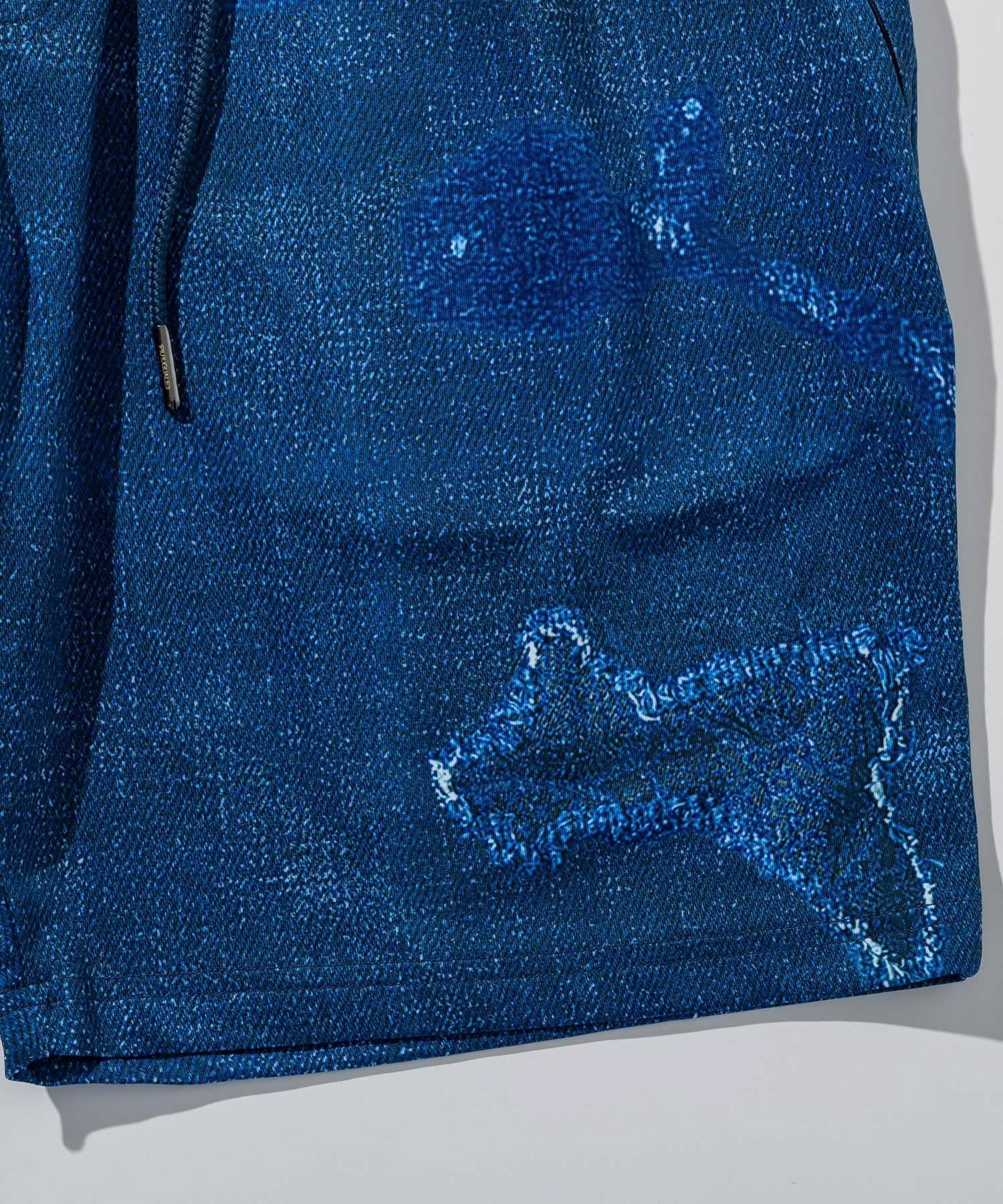 ダメージデニムラッシュガードショーツ / インディゴ【USB-26043】