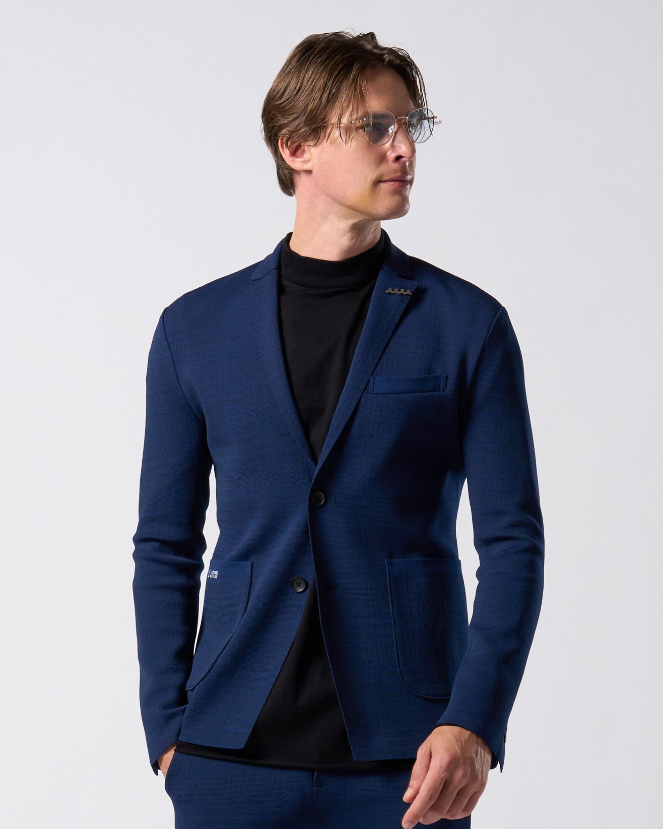 ☆先行予約☆ muta × wjk  / ニットジャケット / function knit jacket (jacquard check) / NAVY CHECK [207 mw08j]