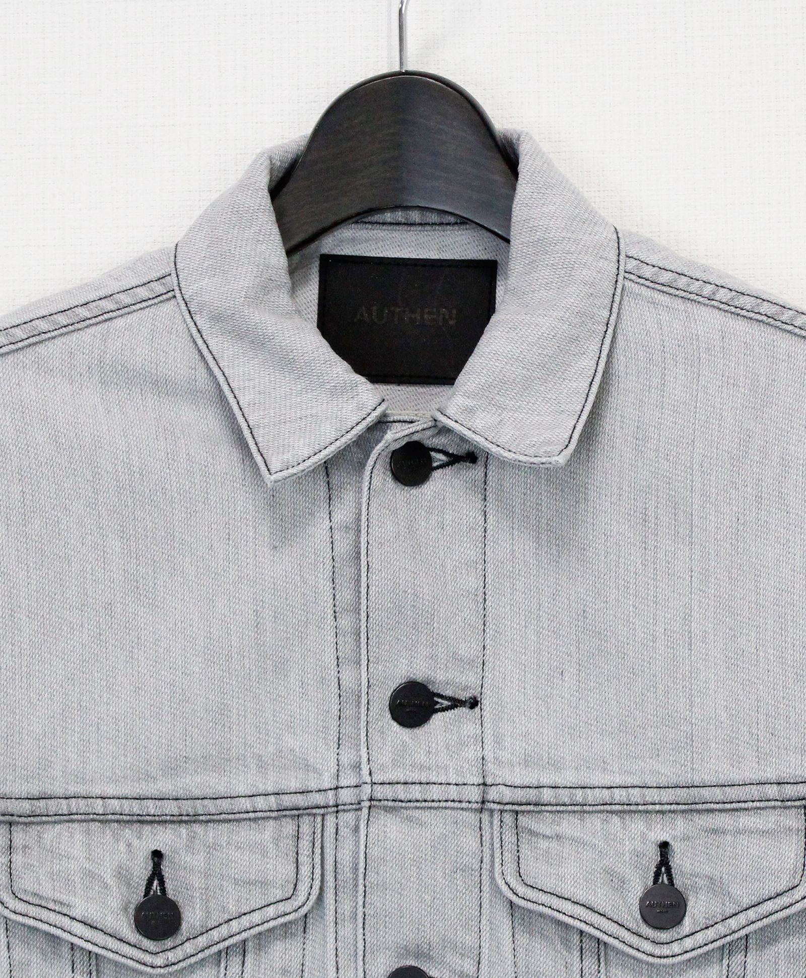 "ターク" トラッカージャケット / "TURK" TRUCKER JACKET BK  / LIGHT GRAY [AUT-095B-106]