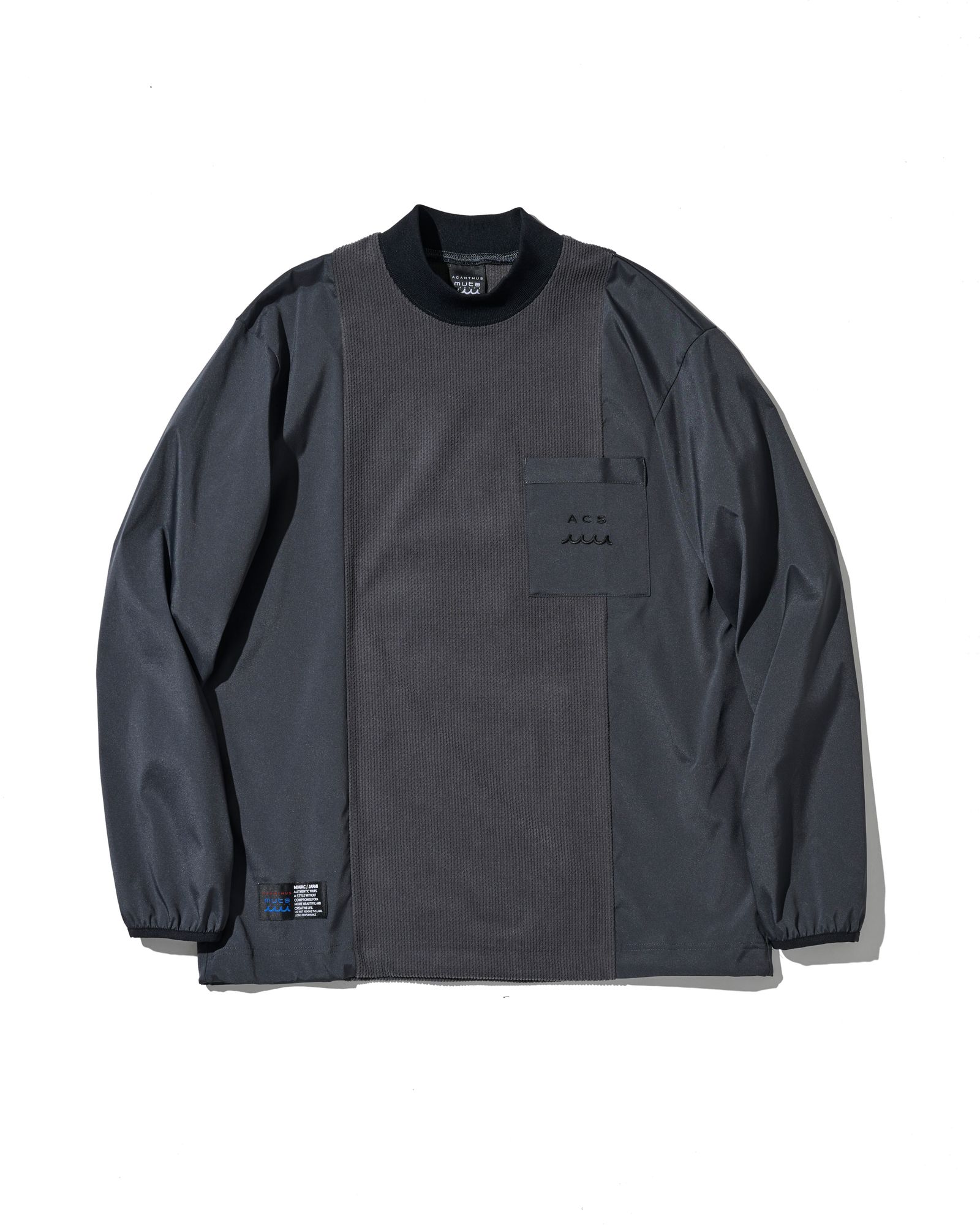 ☆先行予約☆ muta MARINE × ACANTHUS / モックネックロングスリーブトップ / Split Mockneck L/S Top / CHARCOAL 【MA2658】