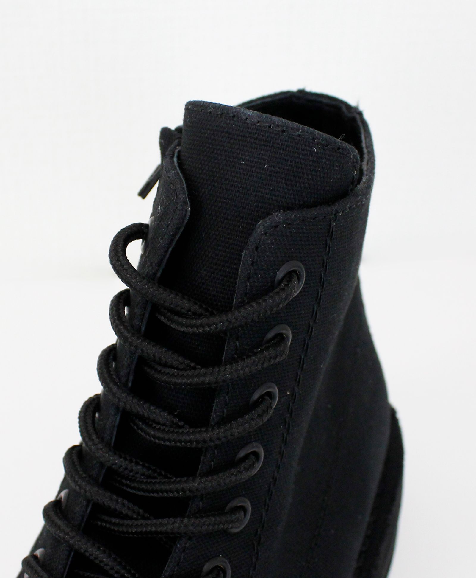 COTTON CANVAS LACE-UP BIKER BOOTS / コットンキャンバス レースアップ バイカーブーツ / BLACK [GA-E01-060-1]