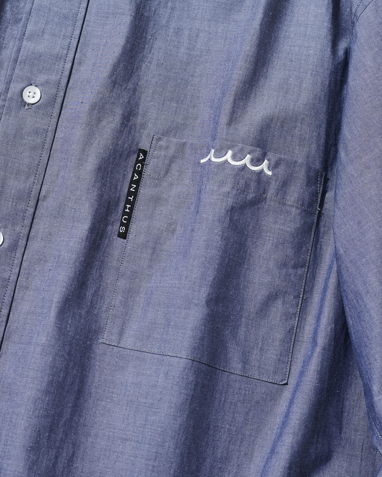 ☆先行予約☆muta MARINE × ACANTHUS  / オーバーサイズバンドカラーシャツ / Oversized Band Collar Shirt / NAVY【MA2630】