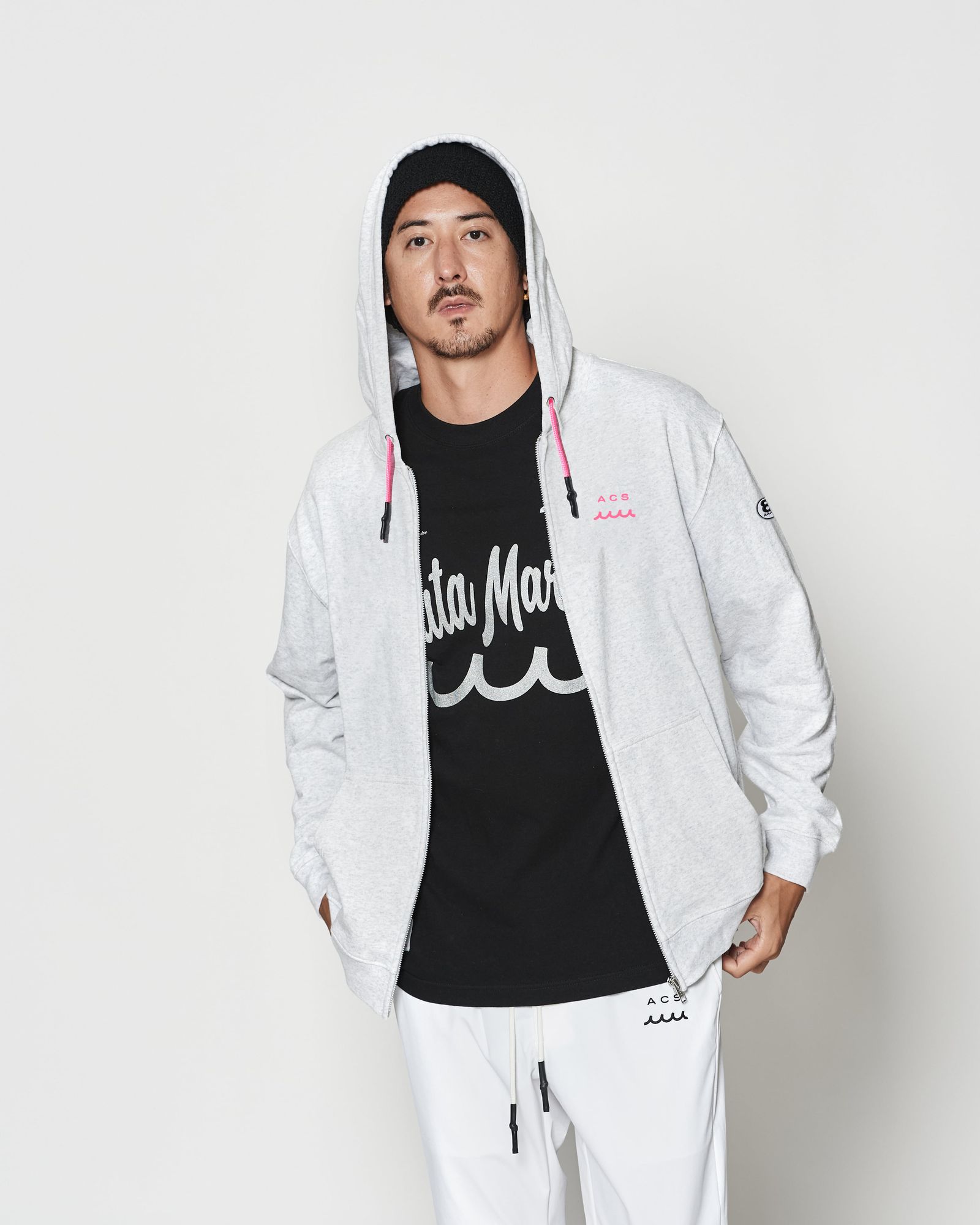 ⭐︎先行予約⭐︎ mutaMARINE x ACANTHUS / muta sweet Logo Zip-Up hoodie / ジップパーカー / GREY 【MA2670】