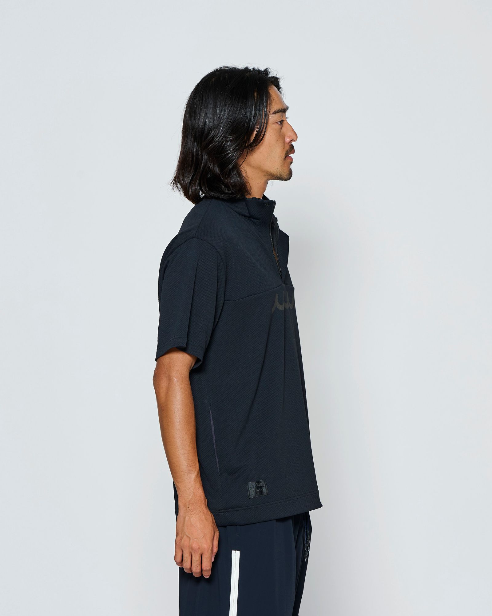 ☆先行予約☆muta MARINE × ACANTHUS  / スタンドカラーS/Sトップ /  Stand Collor S/S Top / BLACK【MA2709】