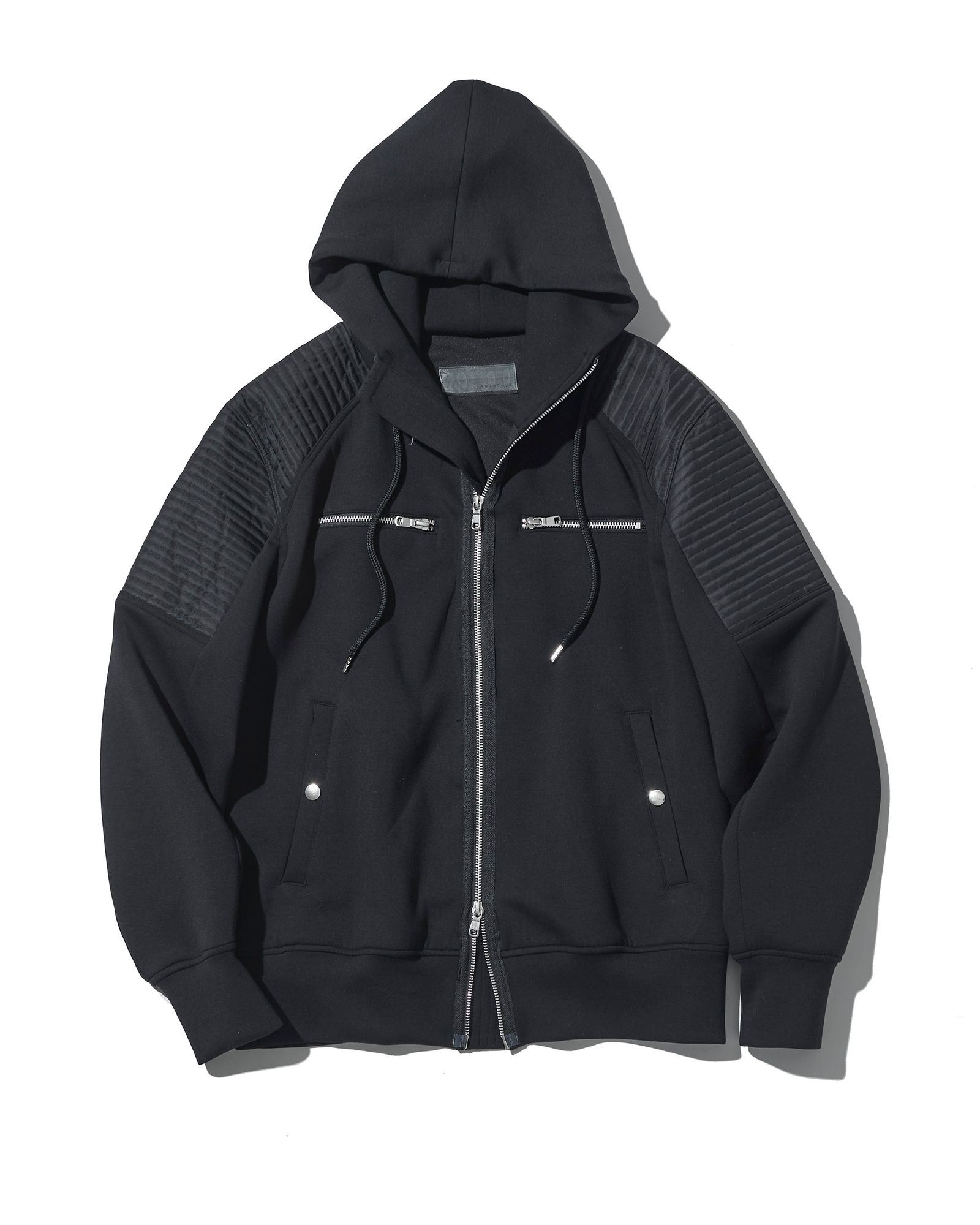 Double-knit Biker Hoodie / バイカーフーディ / BLACK 【DK2501】