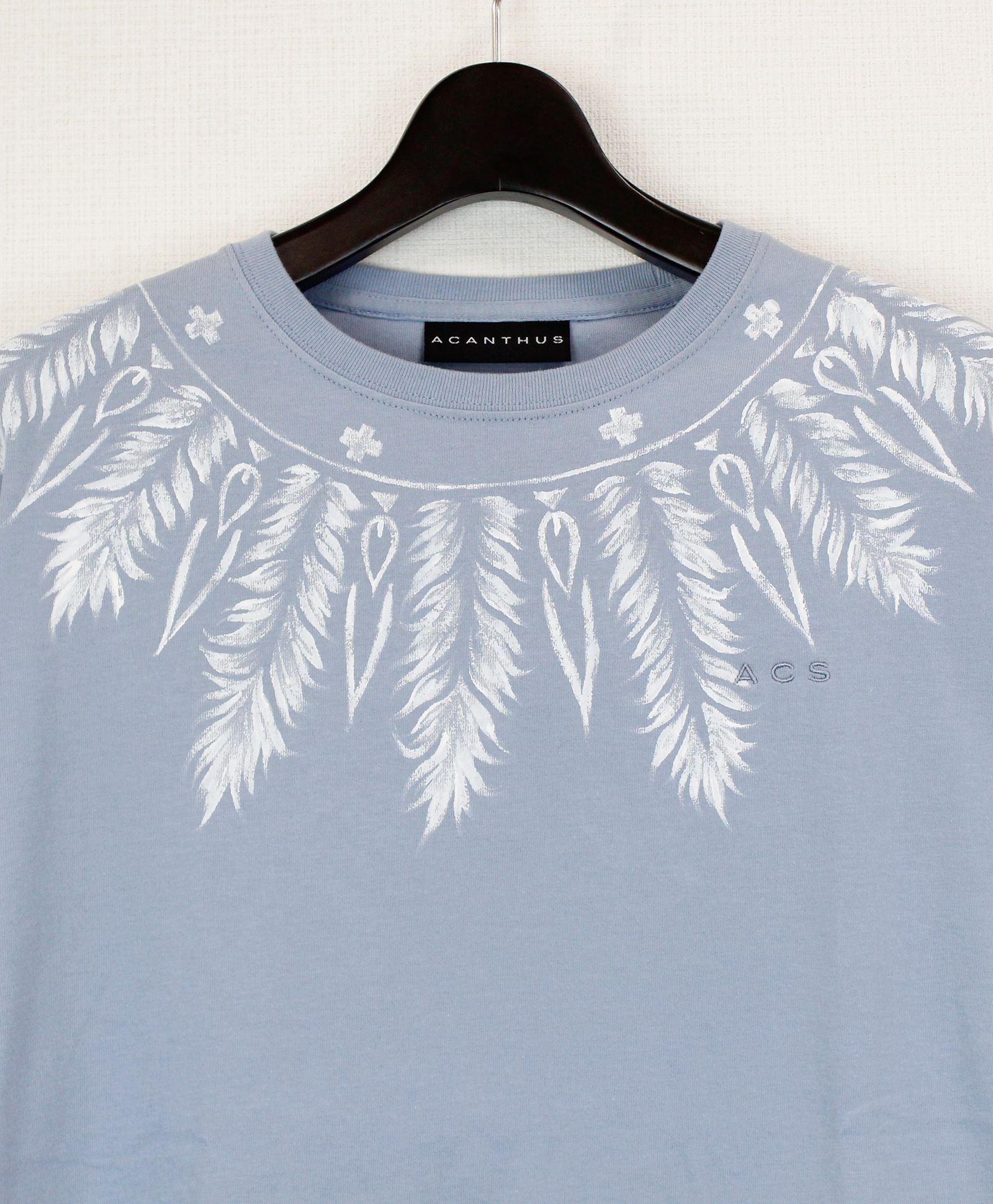 フェザーペイント Tシャツ / Feather Paint Loose Tee / ACID BLUE