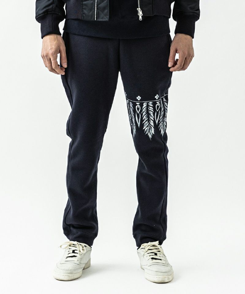 ACANTHUS - スウェットパンツ / Feather Paint SweatPants / NAVY