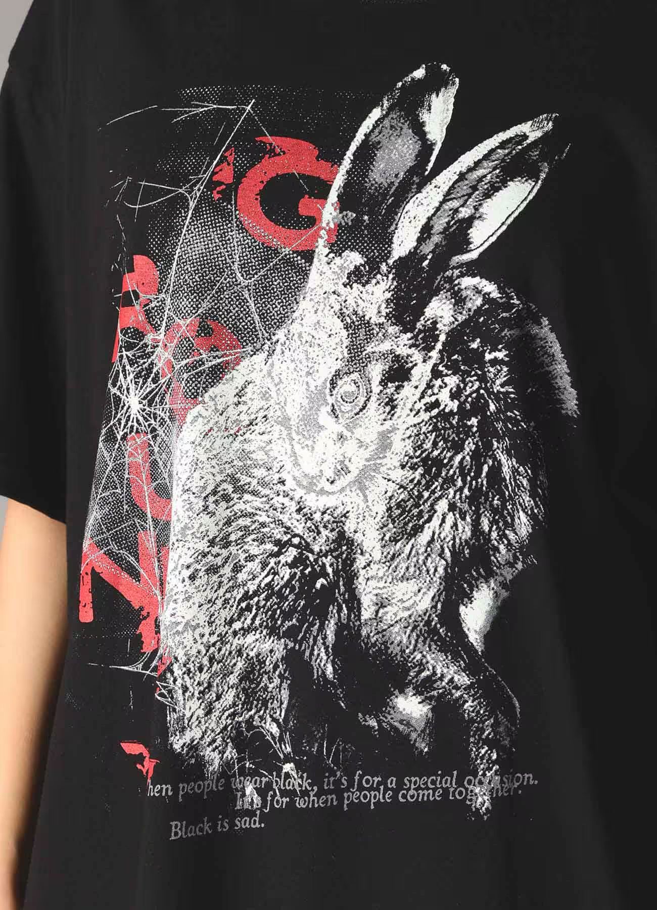 JERSEY RABBIT T-SHIRT / BLACK [GK-T75-070-2]