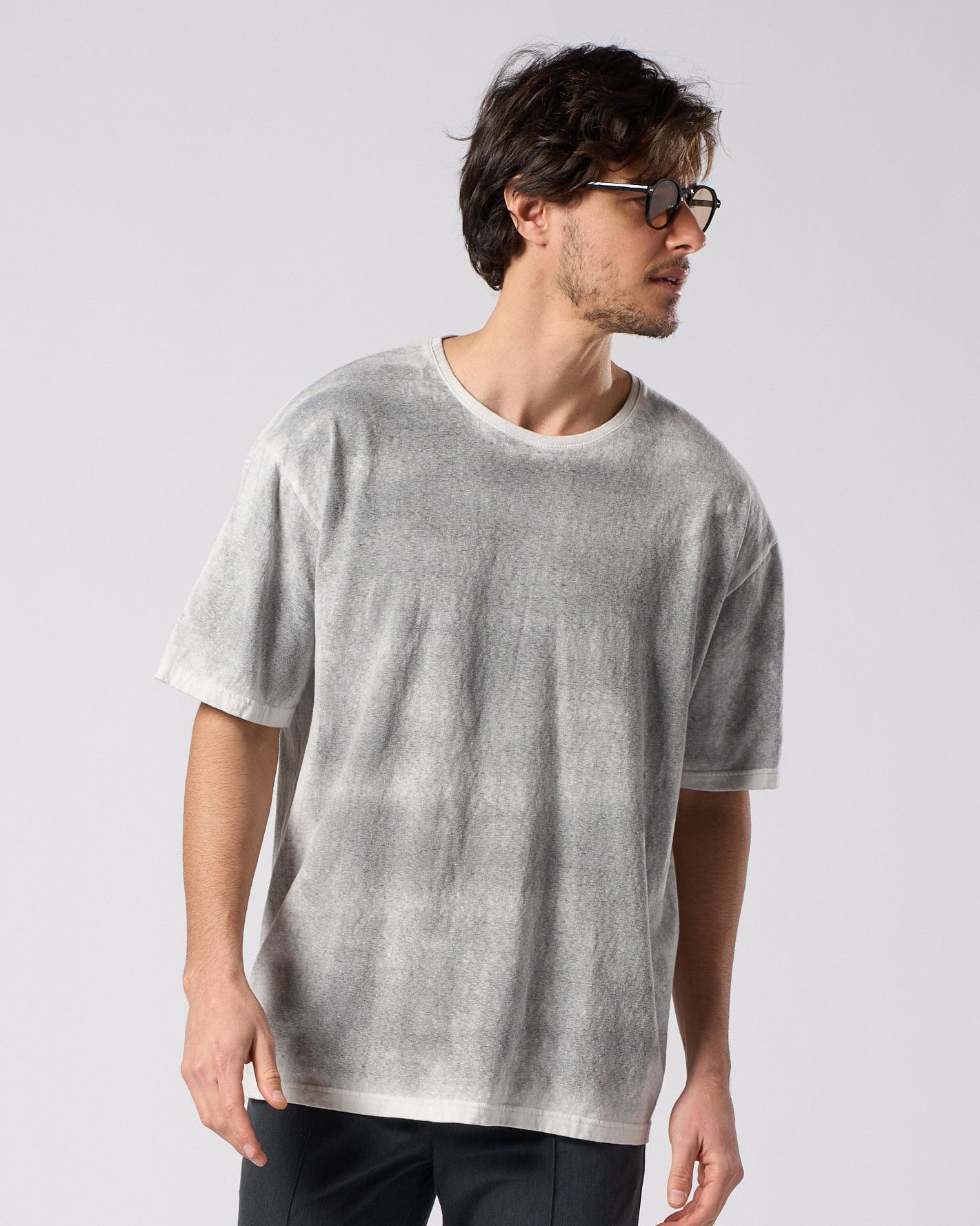 ☆先行予約☆ スプレー加工カットソー /  back-spray dye S/S / FADE SUMI [7135 cj75i]