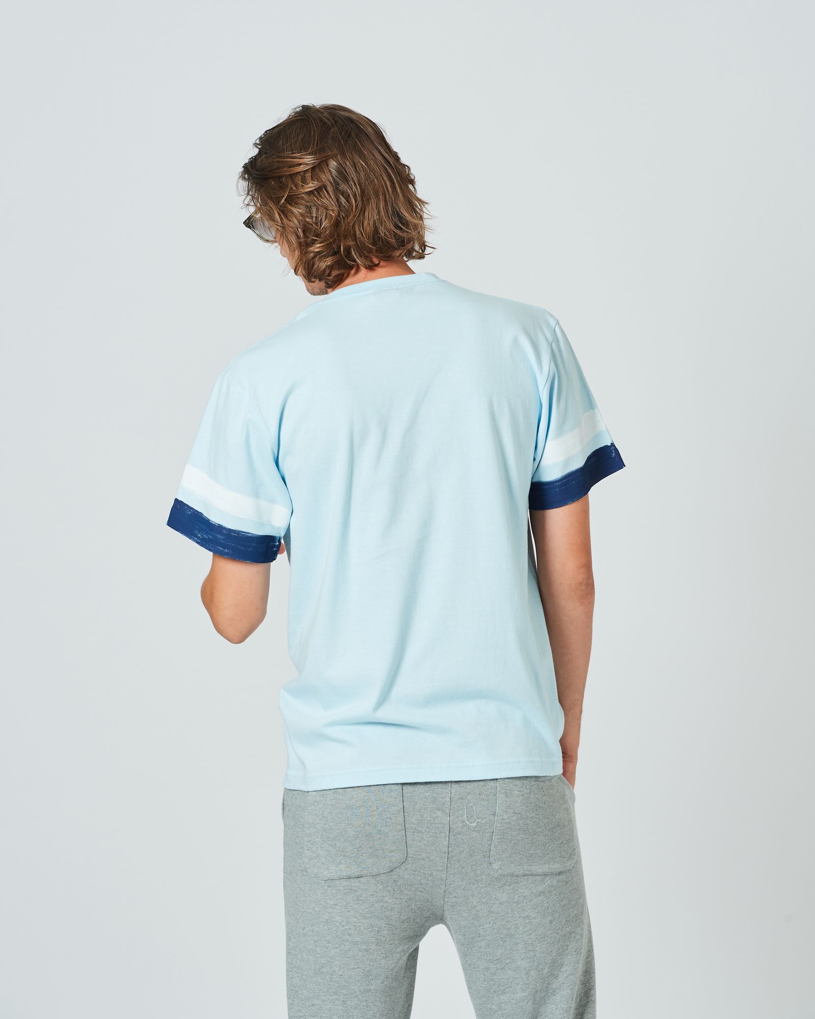 ACANTHUS x muta MARINE / muta Hand Line Paint Tee / ハンドペイントラインTシャツ / LIGHT BLUE / MA2415