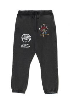 スカル 刺繍スウェットパンツ 裏パイル / MAYO BANDANA SKULL EMBROIDERY SWEAT PANTS  / ブラック [26MY-SSWP003]