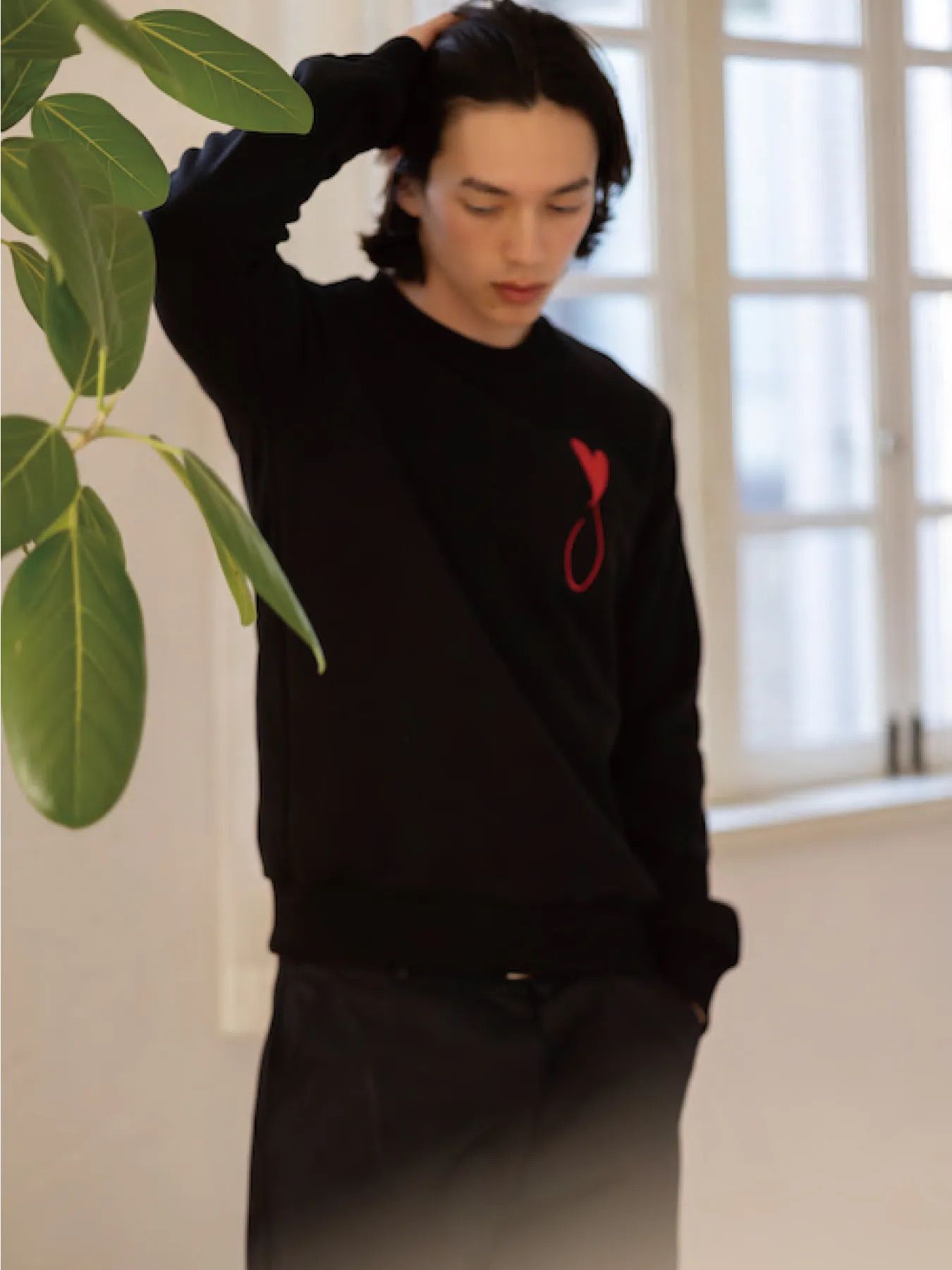 スウェット / Tiphanie Big Logo Sweat / Black x Red