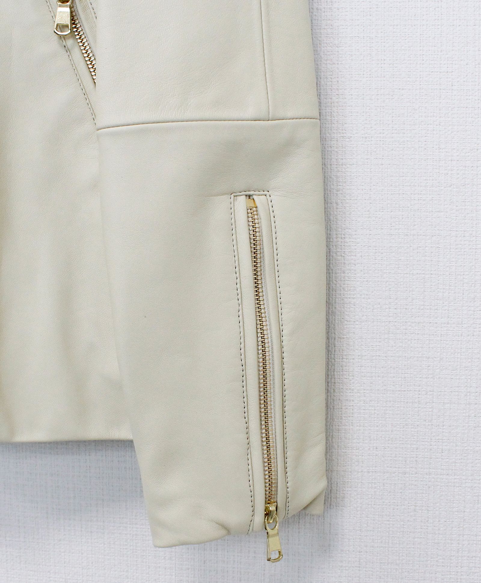 Leather No Collar Riders / レザーノーカラーライダース / WHITE / [L2421]