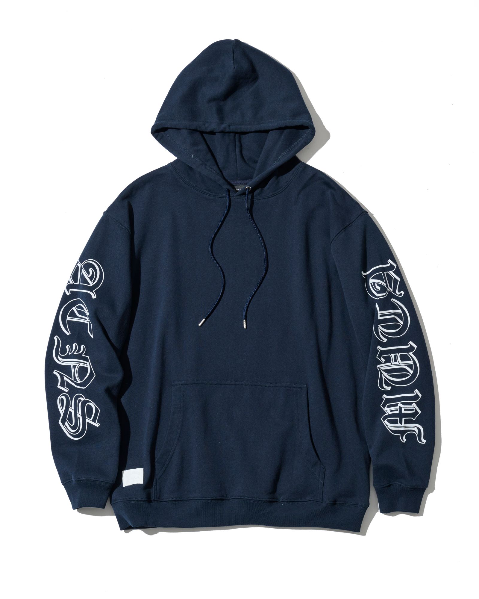 ☆先行予約☆muta MARINE × ACANTHUS  / スリーブプリントスウェットフーディー / プルオーバーパーカー /  Sleeve Print Hooded Sweatshirt / NAVY【MA2711】