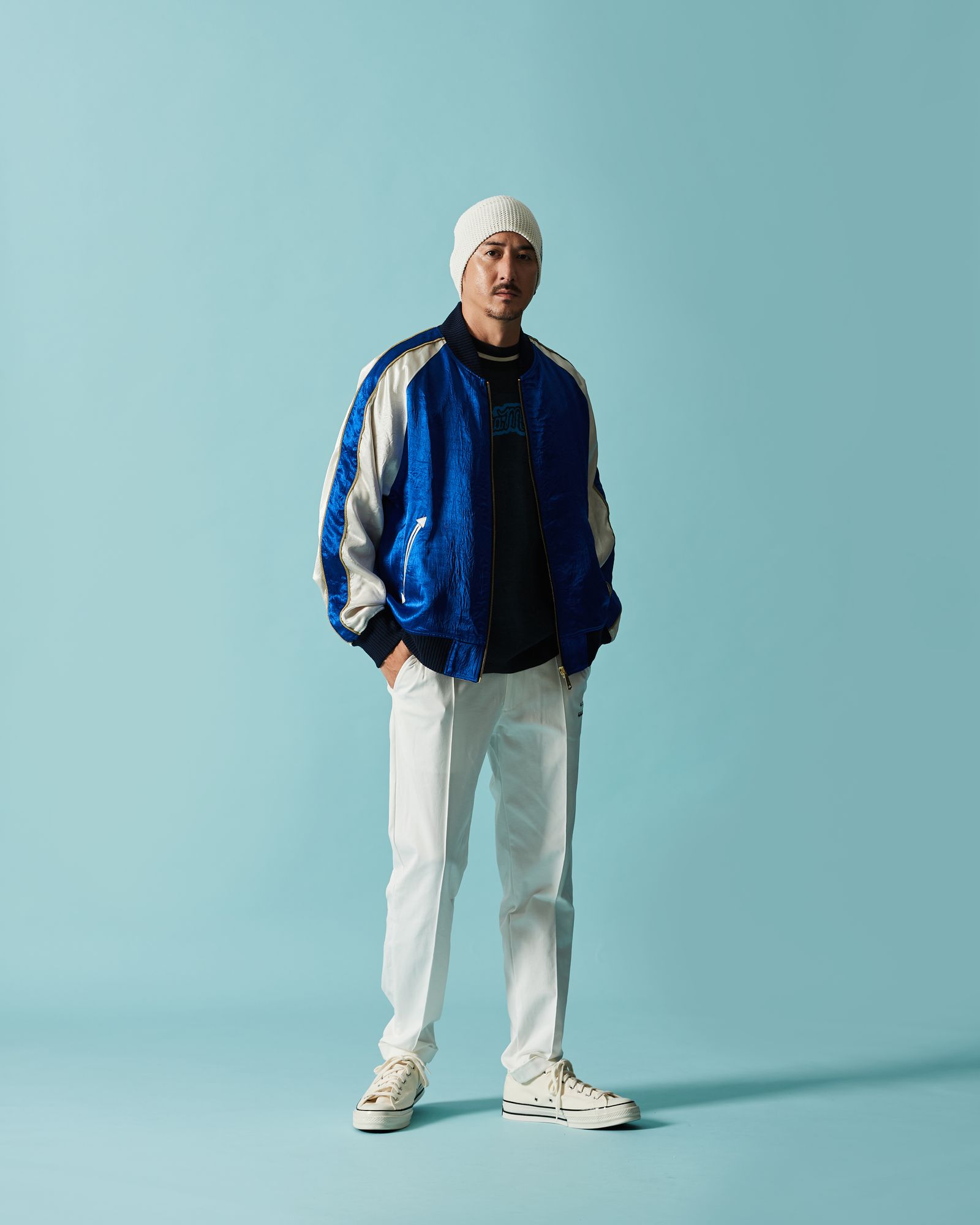 ☆先行予約☆muta MARINE × ACANTHUS  / リバーシブルスーベニアジャケット / Souvenir Jacket / BLUE 【MA2629】