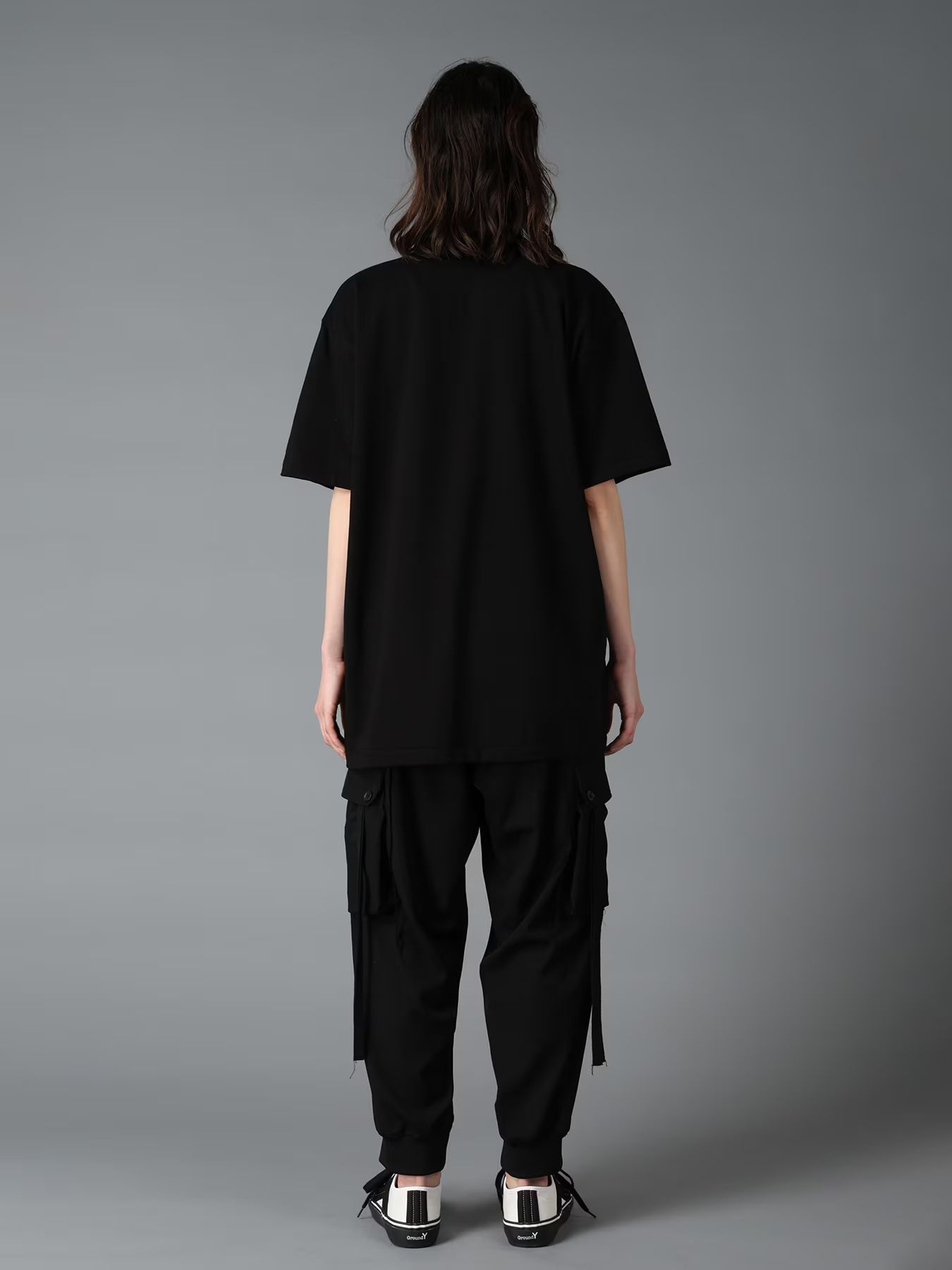 JERSEY ROSE AND TULIP T-SHIRT / BLACK  [GW-T80-070-2]