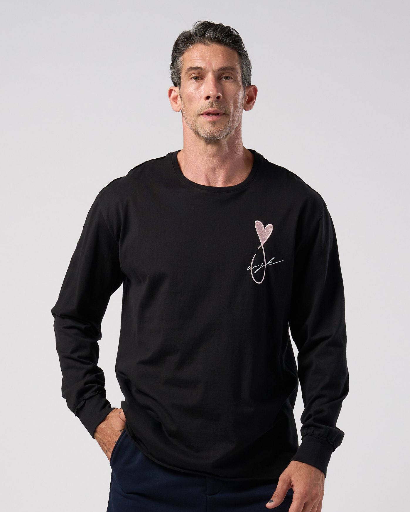 ☆先行予約☆Maison Honoré Paris× wjk  / ハートフィッシュ カットオフ 長袖Tシャツ / heart fish cut-off L/S / black×pink【711 hw01k】