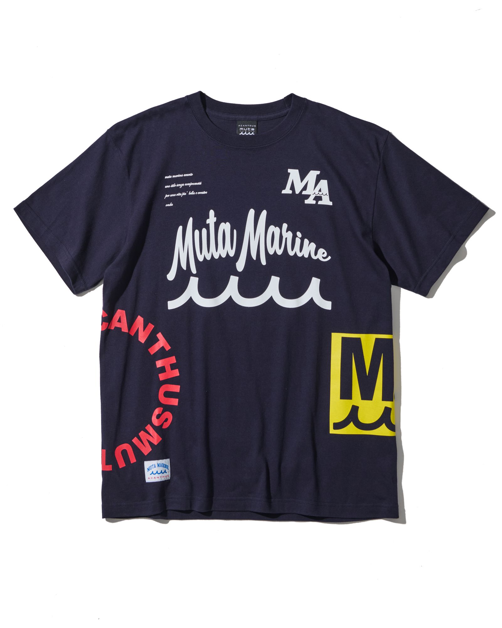 ☆先行予約☆muta MARINE × ACANTHUS  / テストプリントTシャツ  /  Test Print Tee / NAVY【MA2612】