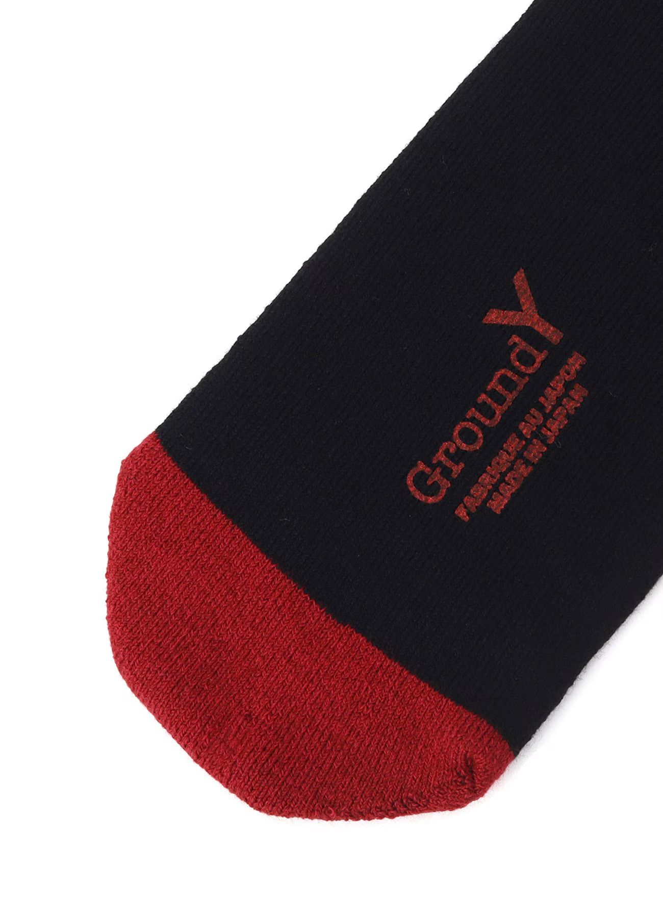 WOOL COTTON TWO TONE TUBE SOCKS / ツートンカラーチューブソックス / ブラック [GL-M01-052-1-02]